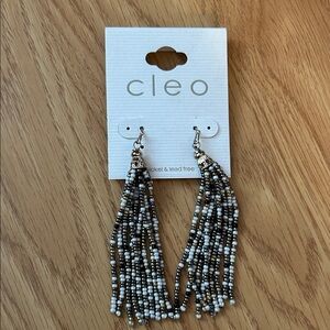 Cleo Monochrome Beaded Dangle Earrings